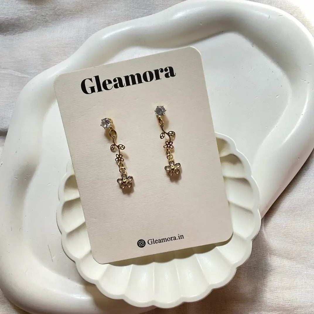 Flower branch earrings