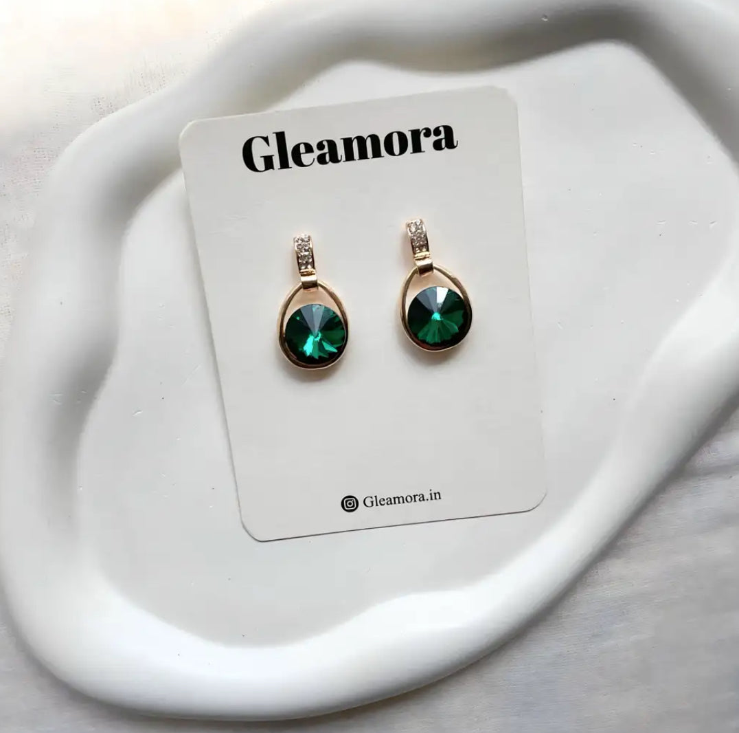 Blue green stone earrings