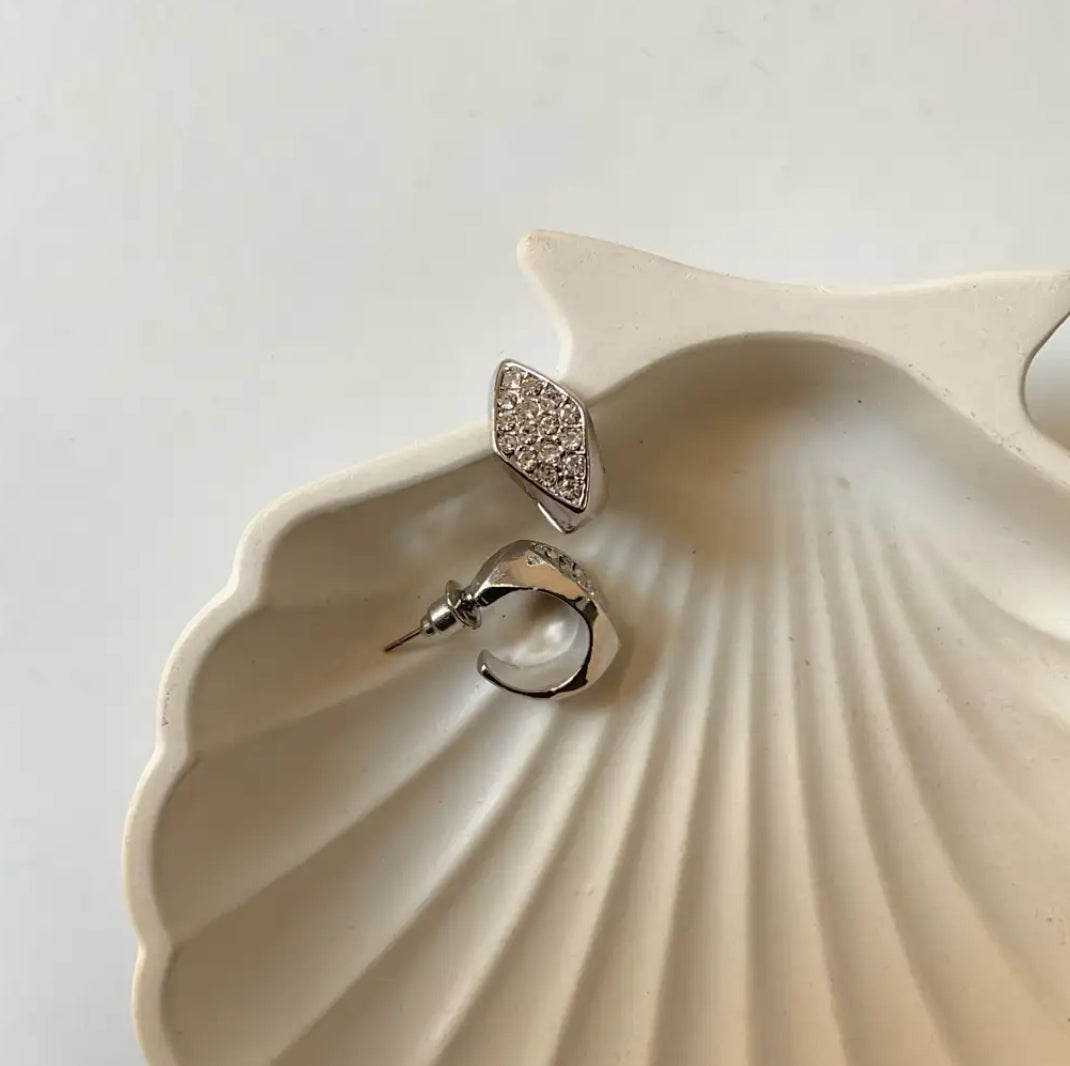 Silver half hoops