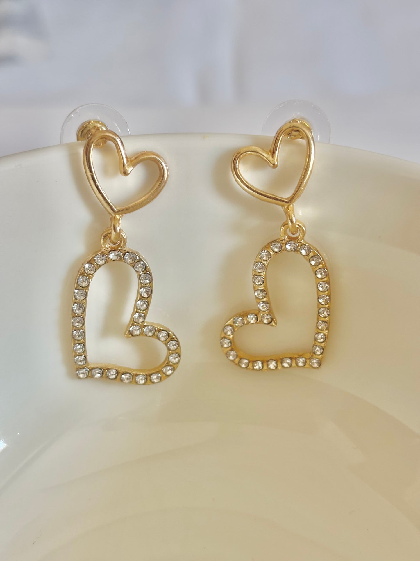 Heart shaped drop earrings