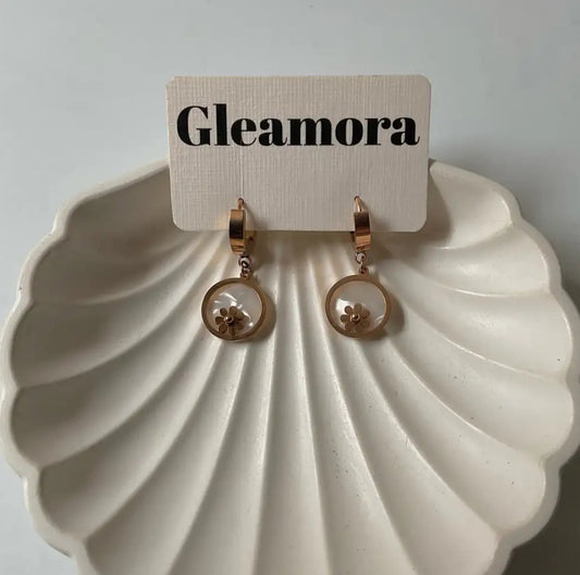 Round flower earrings