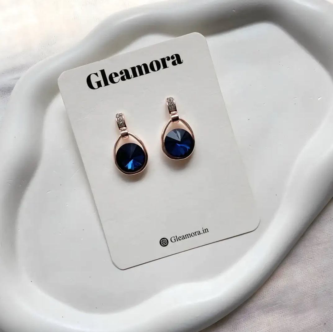 Blue green stone earrings